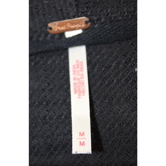 Free People Carefree Days Midi Dress Size M Medium Black Cotton - Picture 7 of 10